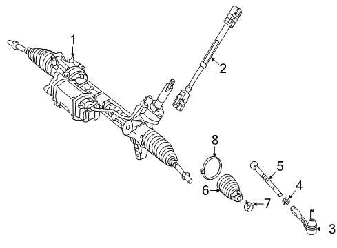 2012 Mercedes-Benz ML350 Steering Column & Wheel, Steering Gear & Linkage Diagram 3