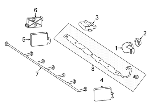 2020 Mercedes-Benz GLC300 Electrical Components - Rear Bumper