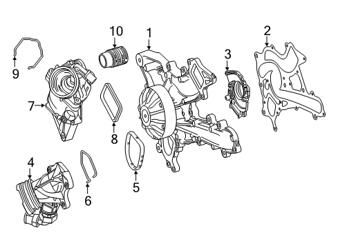 2019 Mercedes-Benz GLS450 Water Pump Diagram