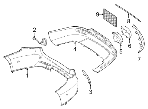 2023 Mercedes-Benz EQE 500 Bumper & Components - Rear Diagram 2