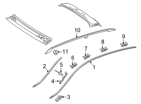 2016 Mercedes-Benz GLA250 Exterior Trim - Roof Diagram 1