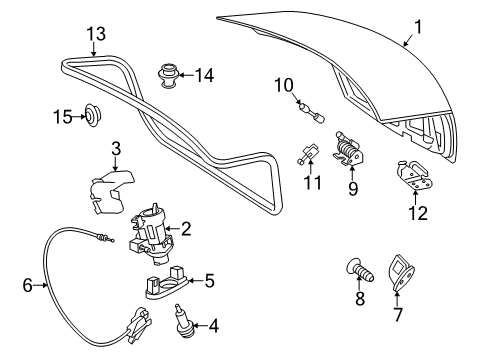 Trunk Lid Diagram for 207-750-14-75-64