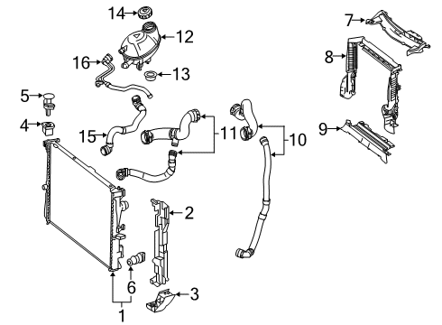 2020 Mercedes-Benz E53 AMG Radiator & Components Diagram 6