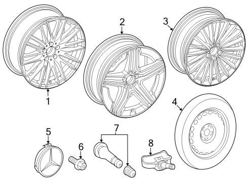 Wheel, Alloy Diagram for 254-401-07-00-7X23