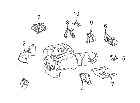 2013 Mercedes-Benz S600 Engine & Trans Mounting Diagram