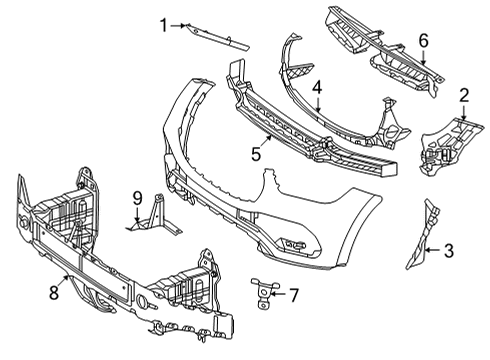 2021 Mercedes-Benz GLE63 AMG S Bumper & Components - Front Diagram 3