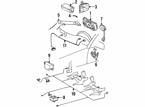 1995 Mercedes-Benz S600 Air Bag Components Diagram 2