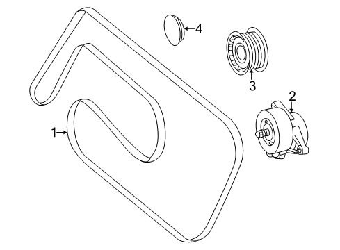 2003 Mercedes-Benz SL500 Belts & Pulleys, Maintenance Diagram