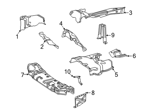 Heat Shield Center Bracket Diagram for 167-680-88-01