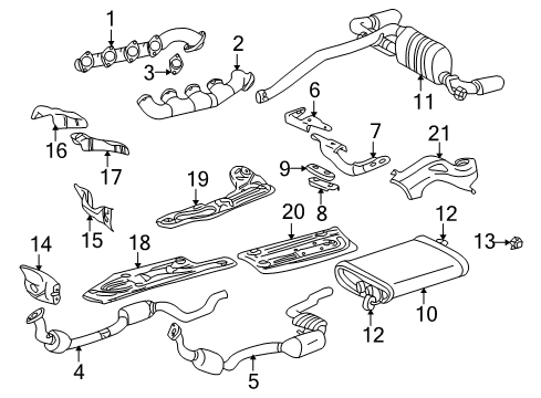 2000 Mercedes-Benz ML55 AMG Exhaust Components Diagram 1