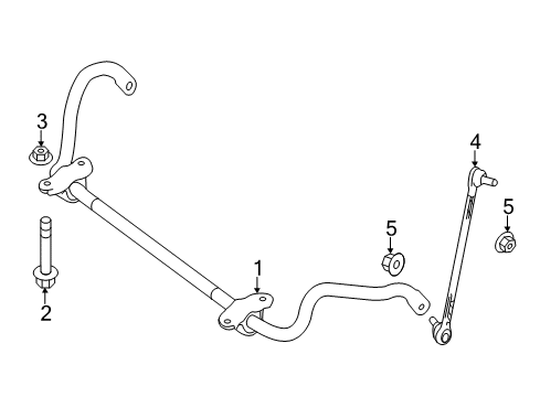 2014 Mercedes-Benz CLS63 AMG Stabilizer Bar & Components - Front Diagram 2