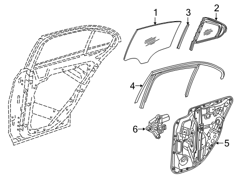 2020 Mercedes-Benz C300 Rear Door - Glass & Hardware