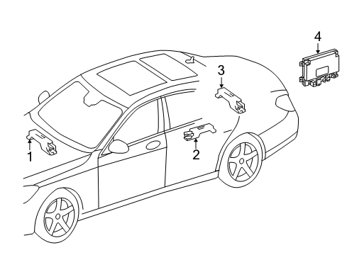 2021 Mercedes-Benz C63 AMG Keyless Entry Components Diagram 2