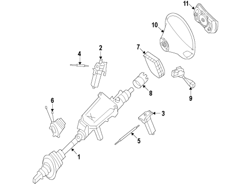 2010 Mercedes-Benz S400 Steering Column & Wheel, Steering Gear & Linkage Diagram 1