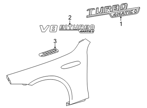 2023 Mercedes-Benz AMG GT 63 Exterior Trim - Fender Diagram