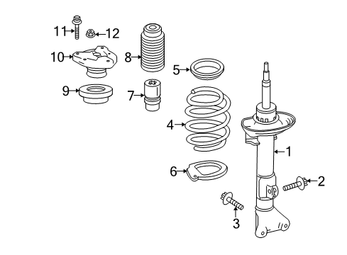 2013 Mercedes-Benz C250 Struts & Components - Front Diagram 3