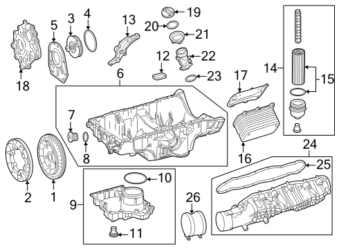 2022 Mercedes-Benz SL55 AMG Engine Parts & Mounts, Timing, Lubrication System Diagram