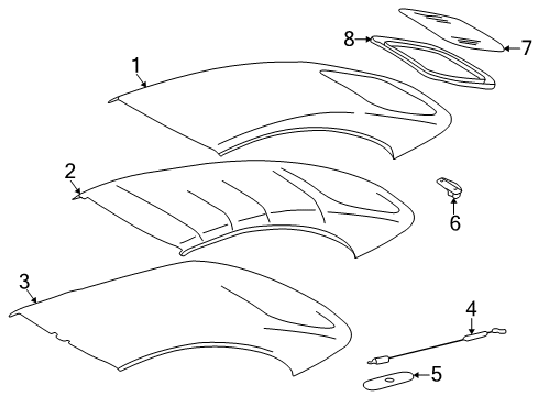 2001 Mercedes-Benz CLK320 Top Cover & Components Diagram