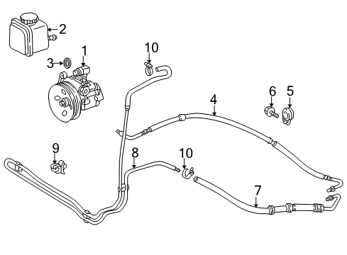 1998 Mercedes-Benz ML320 P/S Pump & Hoses, Steering Gear & Linkage Diagram 2