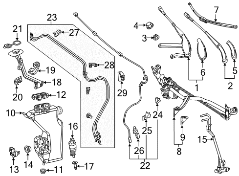 2020 Mercedes-Benz E53 AMG Wipers Diagram 6