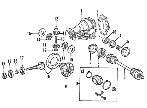 2001 Mercedes-Benz E320 Rear Axle Shafts & Differential Diagram