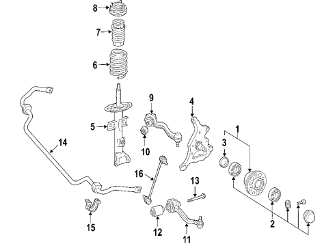 2009 Mercedes-Benz SLK300 Front Suspension, Control Arm Diagram 2