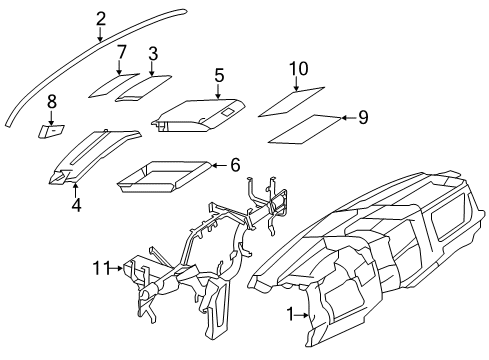 2015 Mercedes-Benz Sprinter 2500 Cluster & Switches, Instrument Panel Diagram 1