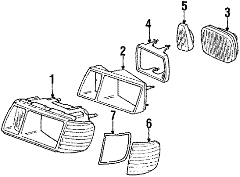 Parking & Side Lamp Gasket Diagram for 001-826-09-80