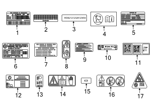 2019 Mercedes-Benz S560 Information Labels Diagram 1