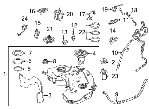 Fuel Tank Bracket Diagram for 164-470-00-81