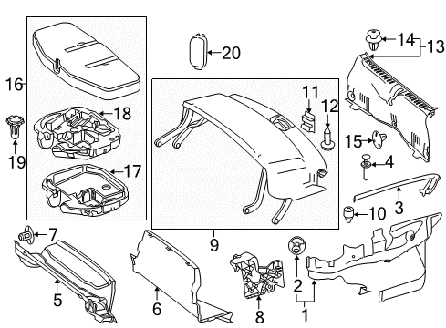 2020 Mercedes-Benz SLC43 AMG Interior Trim - Rear Body Diagram 2