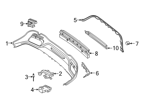 Rear Trim Diagram for 222-885-30-01