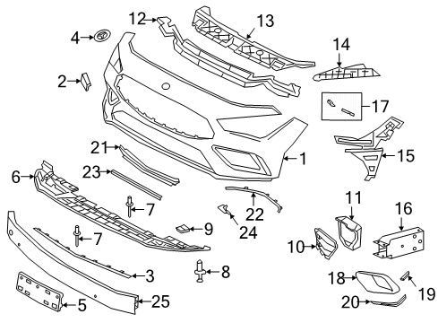 2022 Mercedes-Benz CLA45 AMG Bumper & Components - Front Diagram 1