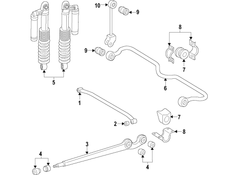 2018 Mercedes-Benz G550 Rear Suspension, Control Arm, Stabilizer Bar Diagram 2