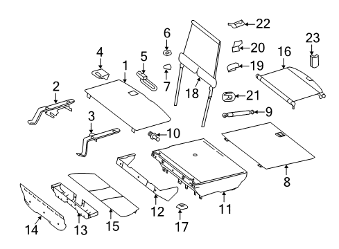 2012 Mercedes-Benz R350 Interior Trim - Rear Body Diagram 1