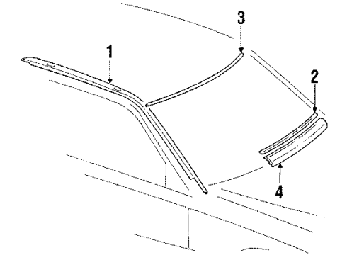 1988 Mercedes-Benz 300CE Windshield Glass Diagram