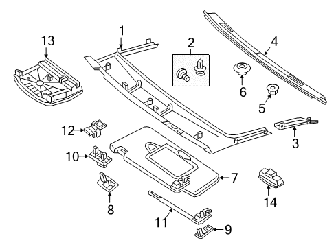 Vanity Lamp Diagram for 000-906-37-04-9051