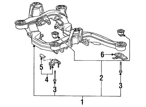 1992 Mercedes-Benz 300SE Suspension Mounting - Front Diagram