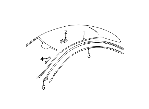 Roof Molding Diagram for 216-690-21-80-9197