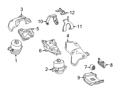 2015 Mercedes-Benz S600 Engine & Trans Mounting Diagram