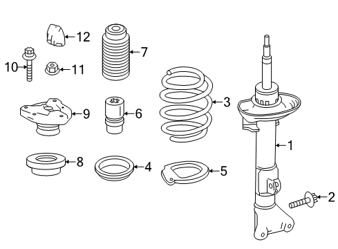 2014 Mercedes-Benz E350 Struts & Components - Front Diagram 1