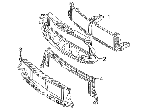 2023 Mercedes-Benz GLA45 AMG Radiator Support Components Diagram