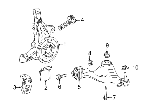 2017 Mercedes-Benz Metris Suspension Components, Control Arm, Ride Control, Stabilizer Bar Diagram 1