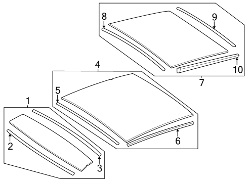 Fixed Glass Rear Seal Diagram for 254-782-10-00