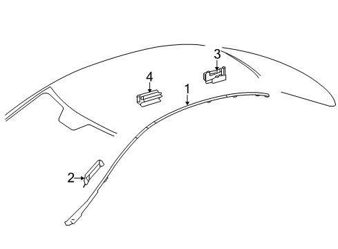 Roof Molding Front Clip Diagram for 000-991-24-70