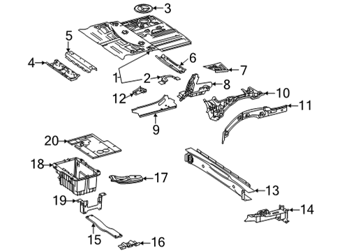 2023 Mercedes-Benz GLS63 AMG Rear Floor & Rails Diagram