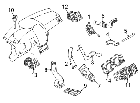 2012 Mercedes-Benz C350 Ducts Diagram 1