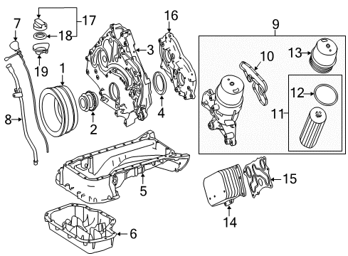 2014 Mercedes-Benz CLS63 AMG S Engine Parts & Mounts, Timing, Lubrication System Diagram 1