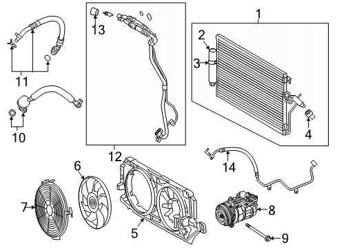 2019 Mercedes-Benz Sprinter 1500 A/C Condenser, Compressor & Lines Diagram 2