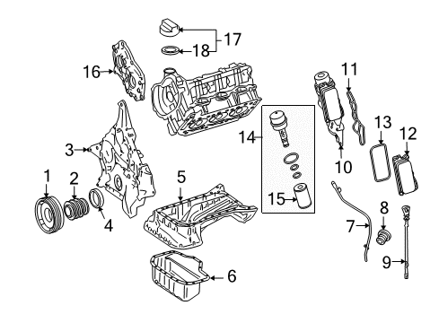 2011 Mercedes-Benz GLK350 Engine Parts & Mounts, Timing, Lubrication System Diagram 1